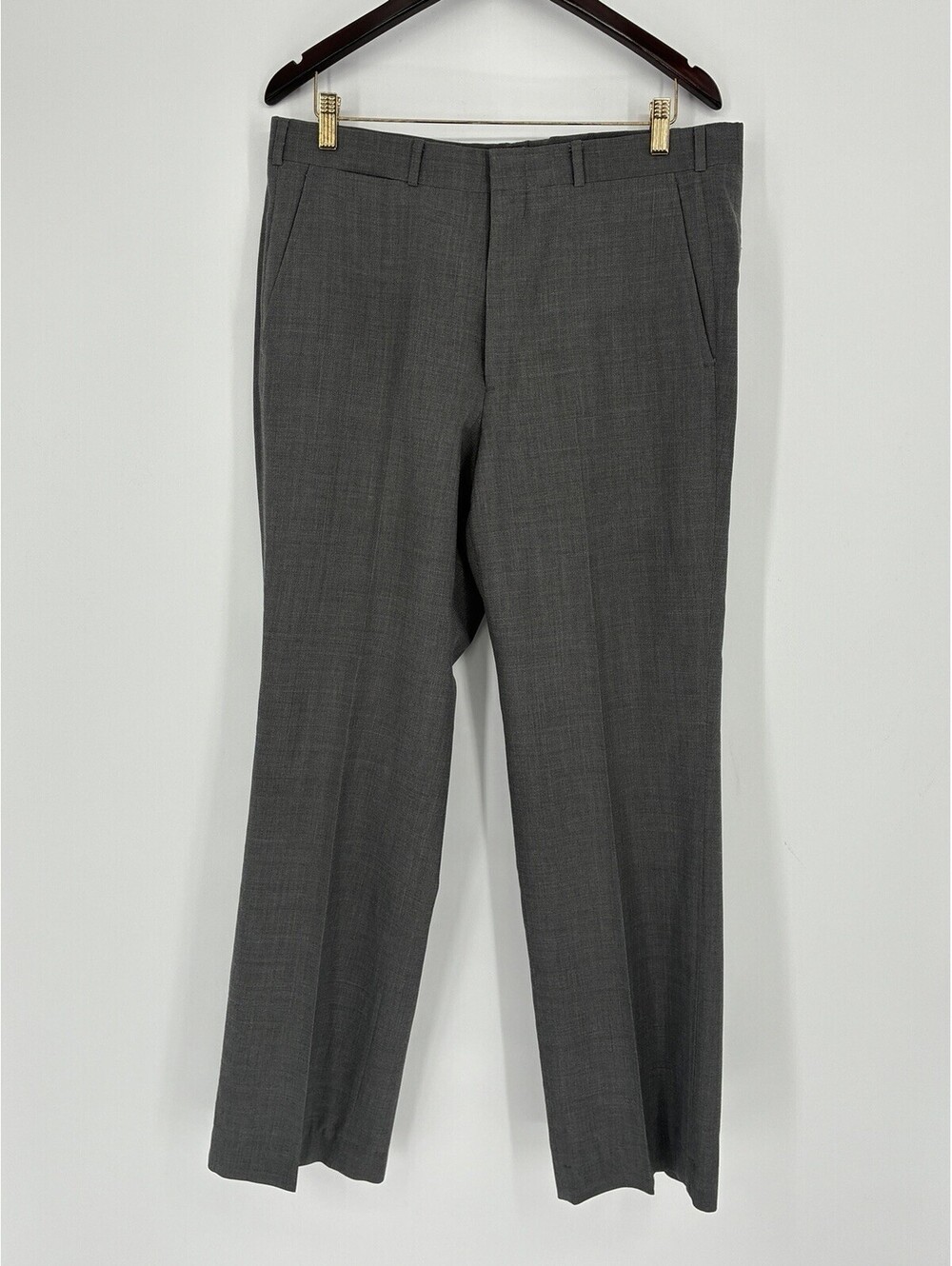 Lands' End Men's 32x30 Gray Dress Pants Trousers Slacks Worsted Wool Portugal
